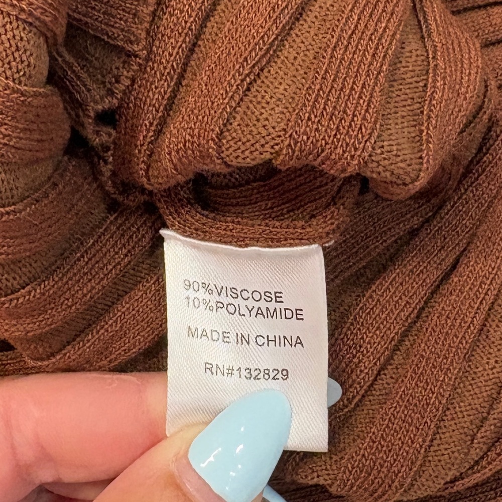 Tularosa | Brown Ribbed Knit Dress - Picture 5 of 6